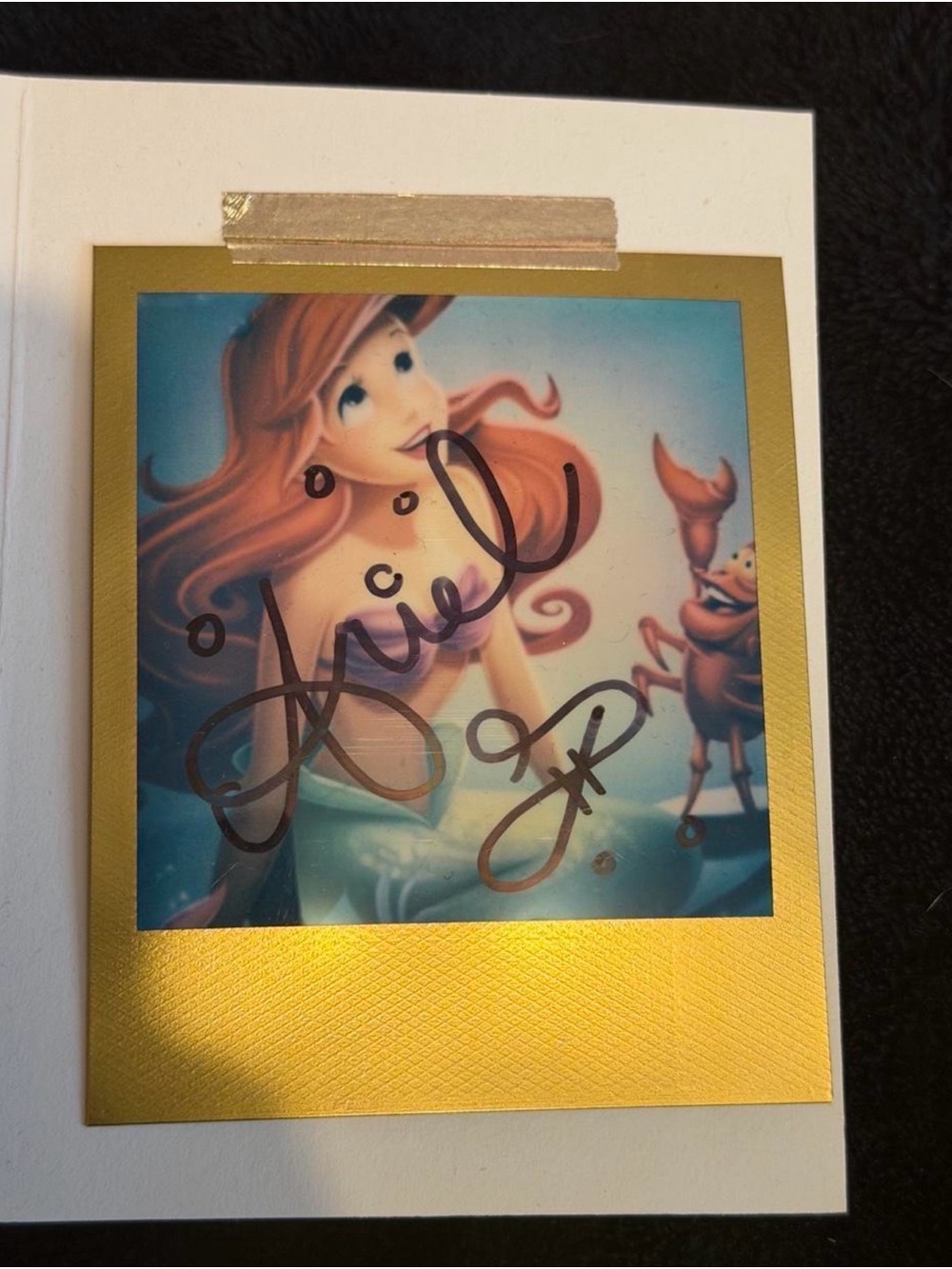 Ariel Art Print Polaroid with Gold Frame